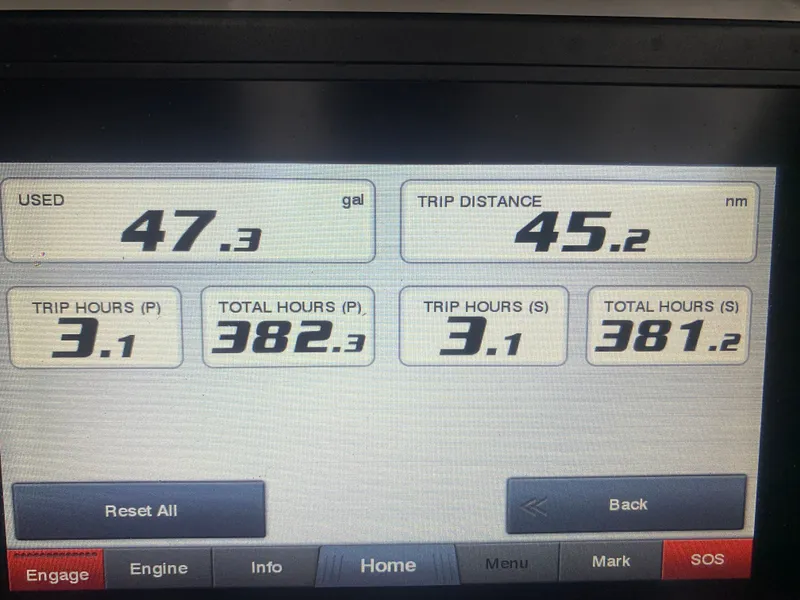 Slide: The Image of A screen displays fuel usage of 47.3 gallons and a distance of 45.2 nautical miles. - 27