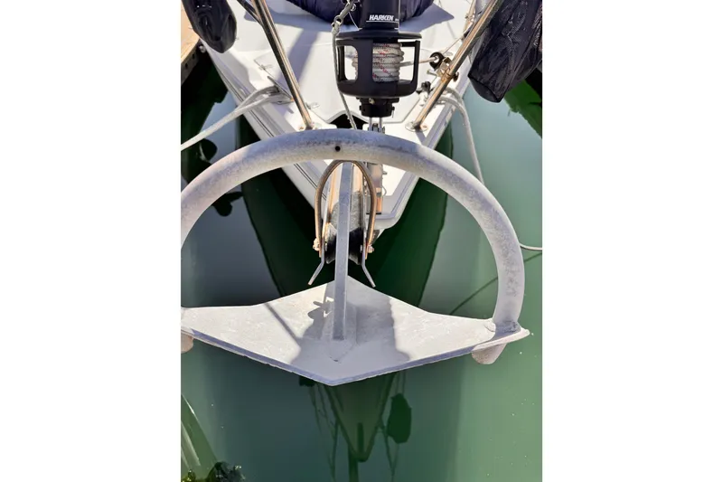 Slide: The Image of Catalina 34 MkII 2006 sailboat anchor detail in marina setting. - 21