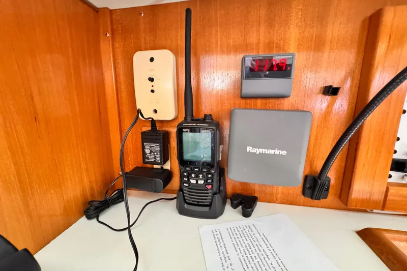 Slide: The Image of Navigation equipment setup on a 2006 Catalina 34 MkII sailboat. - 11