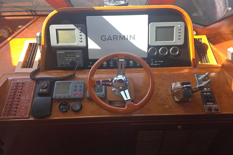 Slide: The Image of Control panel of a 2009 Grand Harbour 66 Motoryacht with Garmin navigation system. - 40