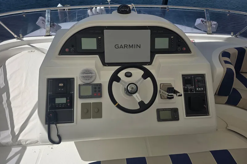 Slide: The Image of Grand Harbour 66 Motoryacht 2009 helm with Garmin navigation system and control panel. - 41