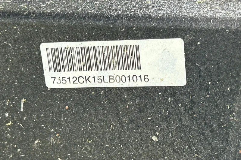Slide: The Image of Barcode and serial number on 2020 Triton 18 TX surface. - 19