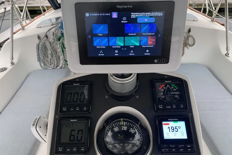 Slide: The Image of Raymarine Axiom 9 chartplotter (recent) and Raymarine instruments - 15