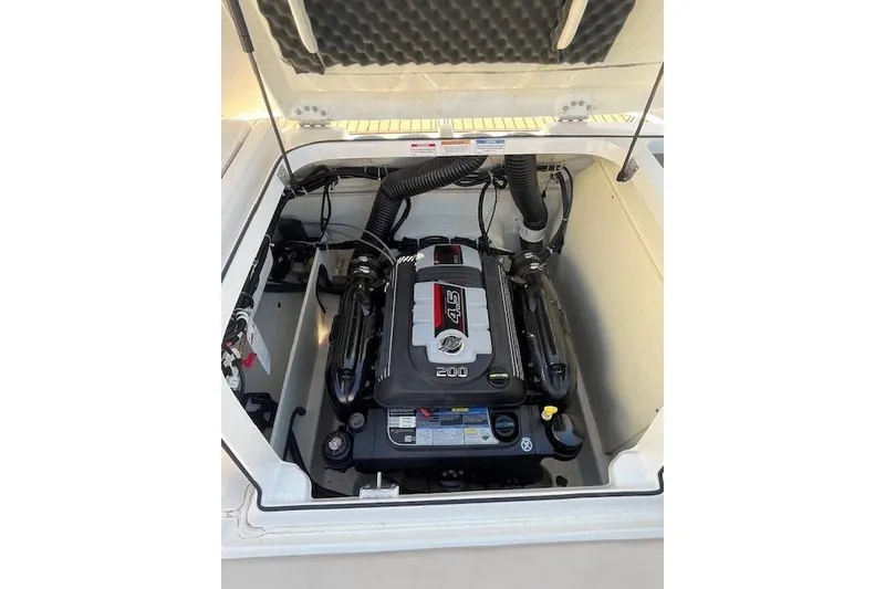 Slide: The Image of 2016 Bayliner VR5 Bowrider I/O engine compartment with 4.5L 200 HP engine. - 11