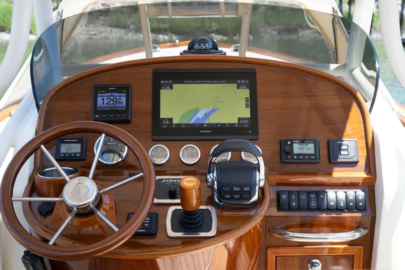 Slide: The Image of Hinckley Talaria 29C 2021 dashboard with navigation and control systems. - 9