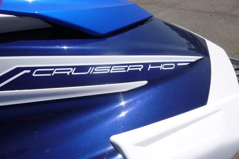 Slide: The Image of 2020 Yamaha WaveRunner VX Cruiser HO, blue and white design detail. - 8