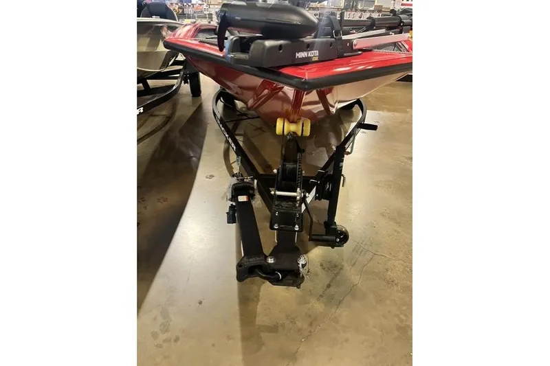 Slide: The Image of 2026 Tracker Pro Crappie 175 boat on trailer, featuring Minn Kota trolling motor. - 11