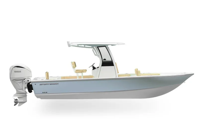 The Image of 2027 Sportsman Masters 247 Bay Boat with Yamaha engine, sleek design, side view. - 0