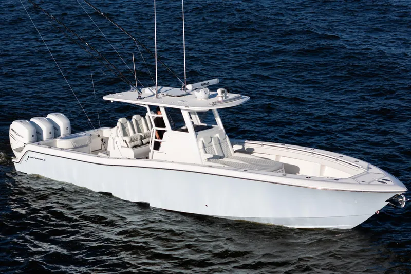 The Image of 2022 Invincible 39 Open Fisherman boat cruising on open water. - 0