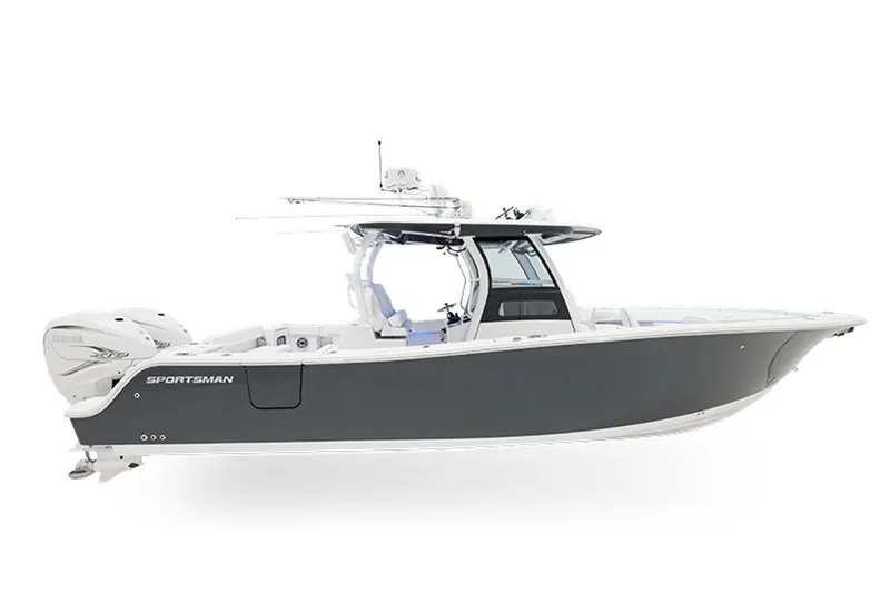 The Image of 2027 Sportsman Open 322 Center Console boat, sleek design, dual engines, modern features. - 1