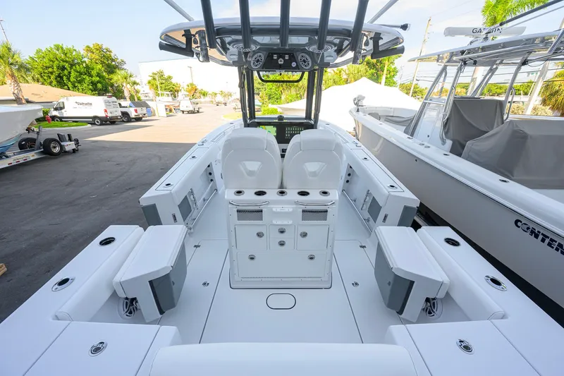 Slide: The Image of 2027 Sportsman Open 262 Center Console boat with spacious seating and modern design. - 34