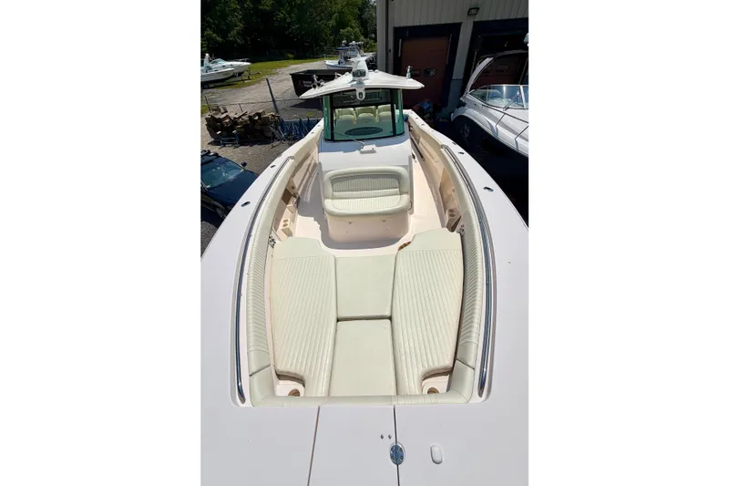 Slide: The Image of 2011 Grady-White Canyon 366 boat with spacious seating and sleek design. - 29