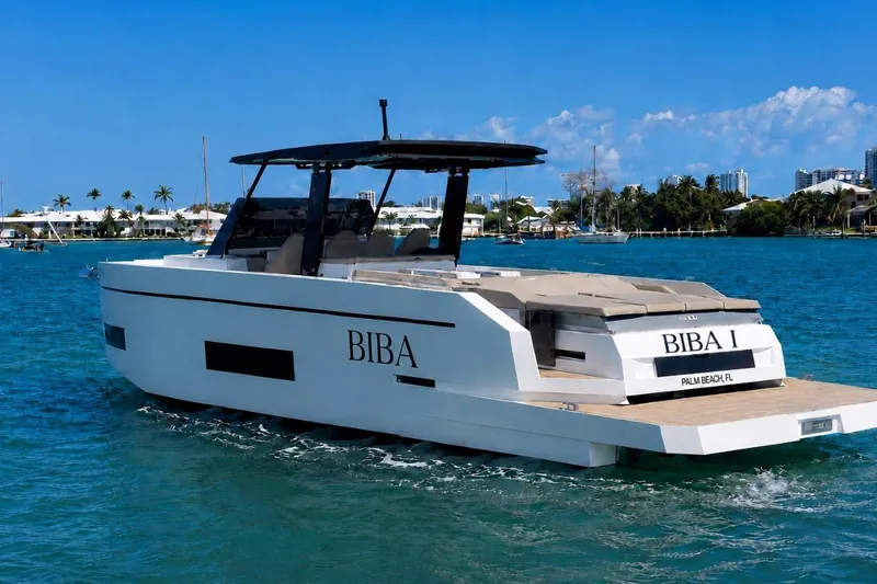 The Image of 2023 De Antonio Yachts D42 Open cruising in sunny waters near Palm Beach, Florida. - 0