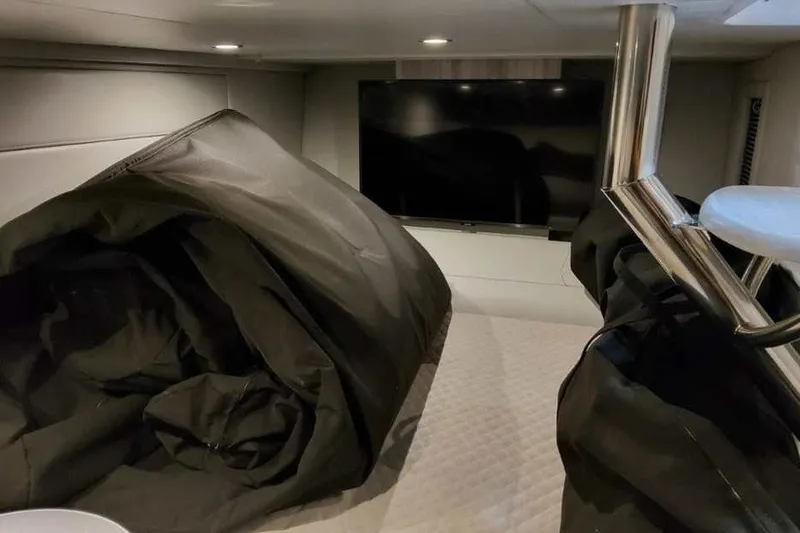 Slide: The Image of Interior cabin of 2027 Formula 360 Crossover Bowrider OB with TV and seating. - 68