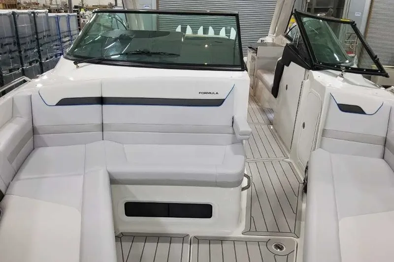 Slide: The Image of 2027 Formula 360 Crossover Bowrider OB with sleek seating and modern design. - 54