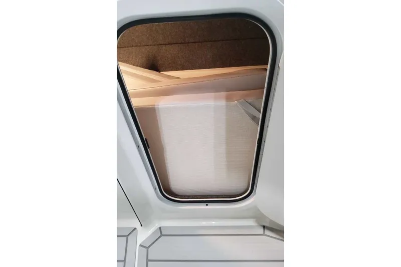 Slide: The Image of 2027 Formula 360 Crossover Bowrider OB cabin entrance, showcasing interior design details. - 41