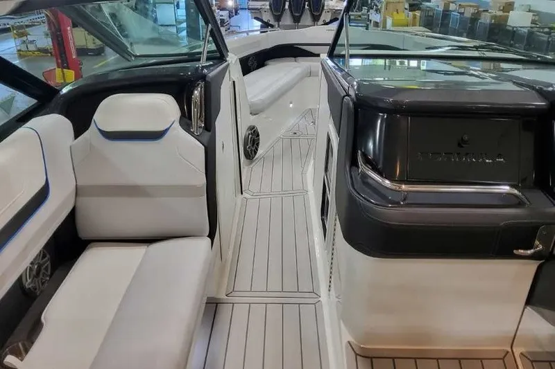 Slide: The Image of 2027 Formula 360 Crossover Bowrider OB interior with sleek seating and modern design. - 39