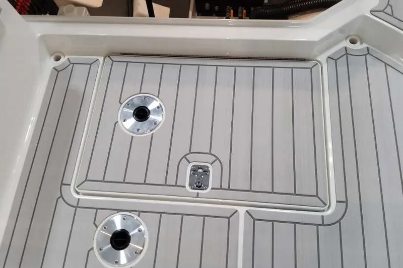 Slide: The Image of 2027 Formula 360 Crossover Bowrider OB deck with sleek, modern design and fittings. - 24