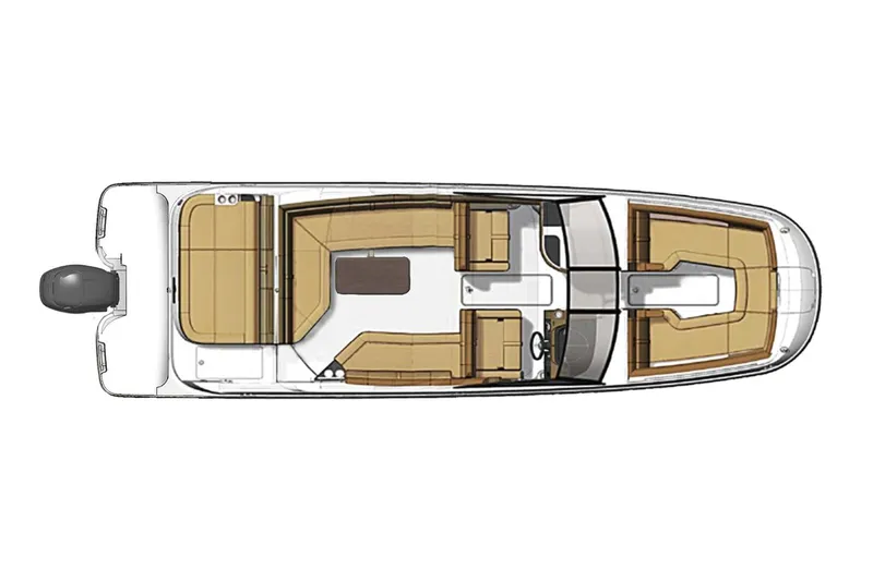 Slide: The Image of Manufacturer Provided Image: Top view of 2021 Sea Ray SDX 270 Outboard boat layout. - 9