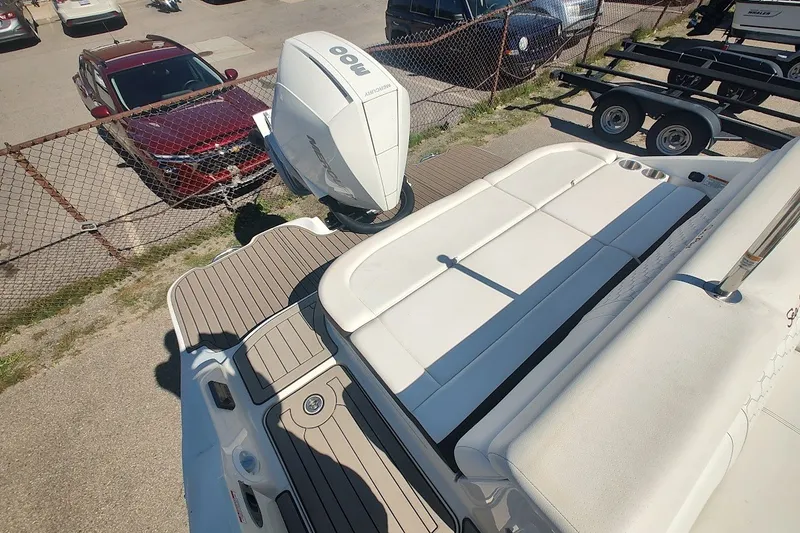 Slide: The Image of 2021 Sea Ray SDX 270 Outboard boat with spacious seating and powerful engine. - 23