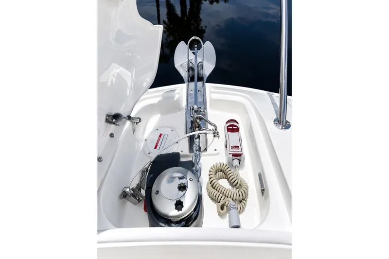 Slide: The Image of Anchor compartment of 2022 Sea Ray Sundancer 320 Coupe Outboard boat. - 31