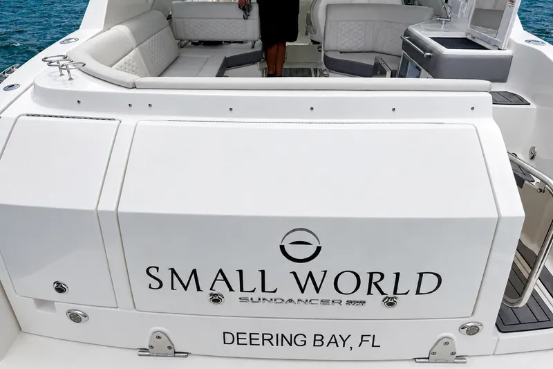 Slide: The Image of 2022 Sea Ray Sundancer 320 Coupe Outboard, "Small World," docked at Deering Bay, FL. - 15