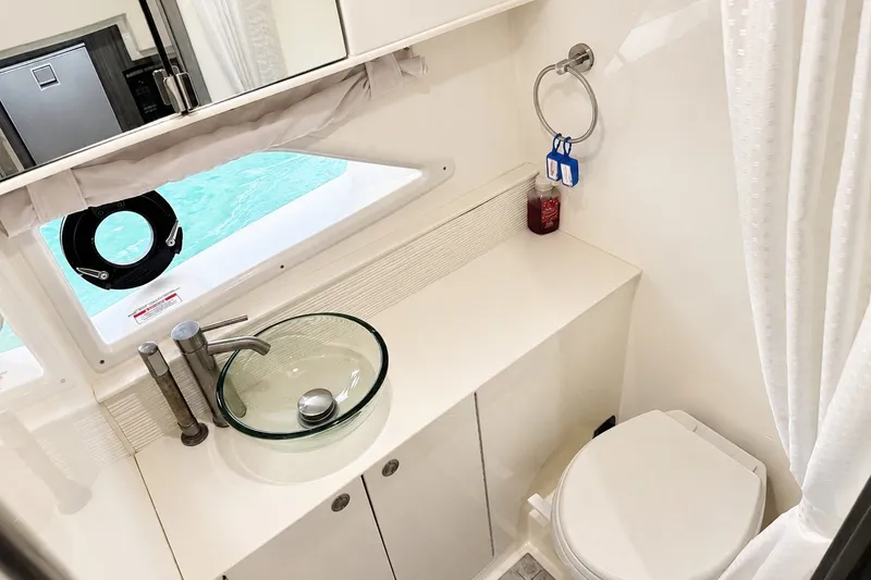 Slide: The Image of Modern bathroom interior of 2022 Sea Ray Sundancer 320 Coupe Outboard yacht. - 38