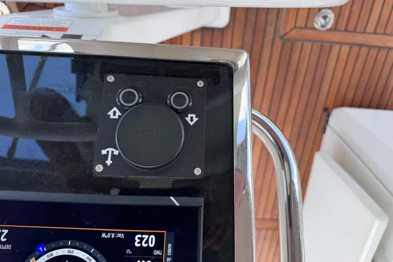 Slide: The Image of Control panel on a 2022 Beneteau Oceanis 46.1 yacht with navigation display. - 18