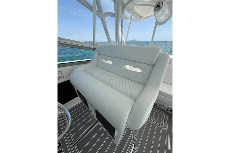 Slide: The Image of Luxurious seating on 2017 Intrepid 430 Sport Yacht with ocean view. - 42
