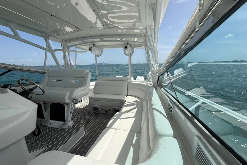 Slide: The Image of Luxurious interior of 2017 Intrepid 430 Sport Yacht with ocean view. - 45
