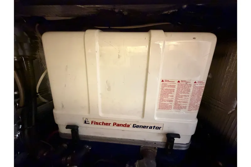 Slide: The Image of Fischer Panda generator in a 2017 Beneteau Oceanis 45 yacht engine room. - 50