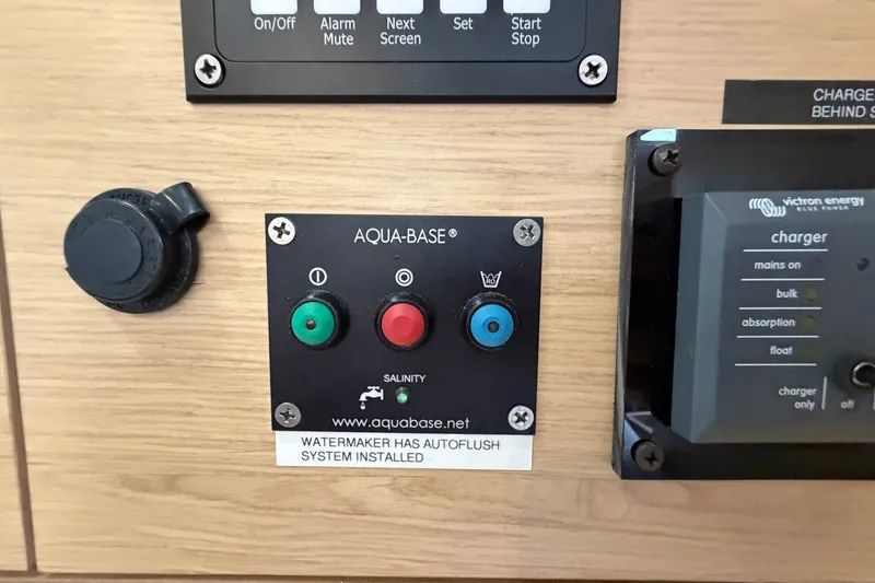 Slide: The Image of Control panel of a 2017 Beneteau Oceanis 45 yacht with Aqua-Base watermaker system. - 60