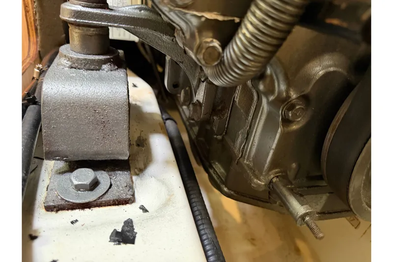 Slide: The Image of Engine component of a 2017 Beneteau Oceanis 45 sailboat, showcasing mechanical details. - 46