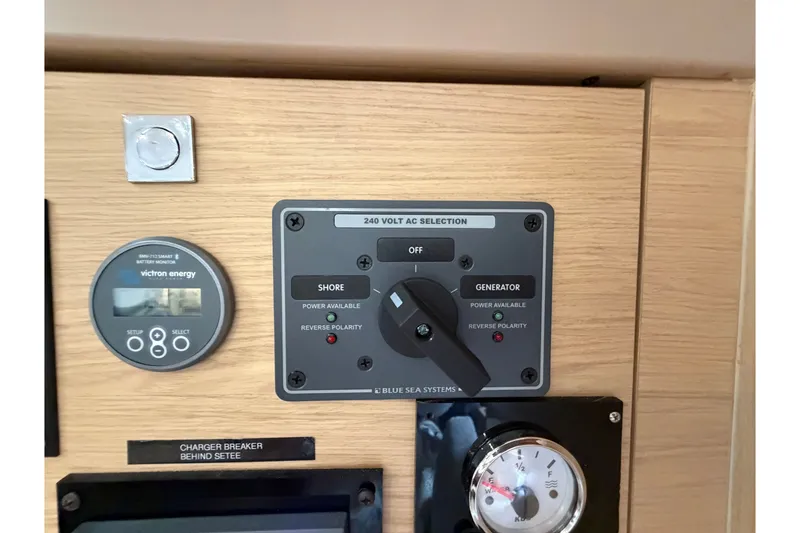 Slide: The Image of Electrical control panel on a 2017 Beneteau Oceanis 45 yacht. - 60