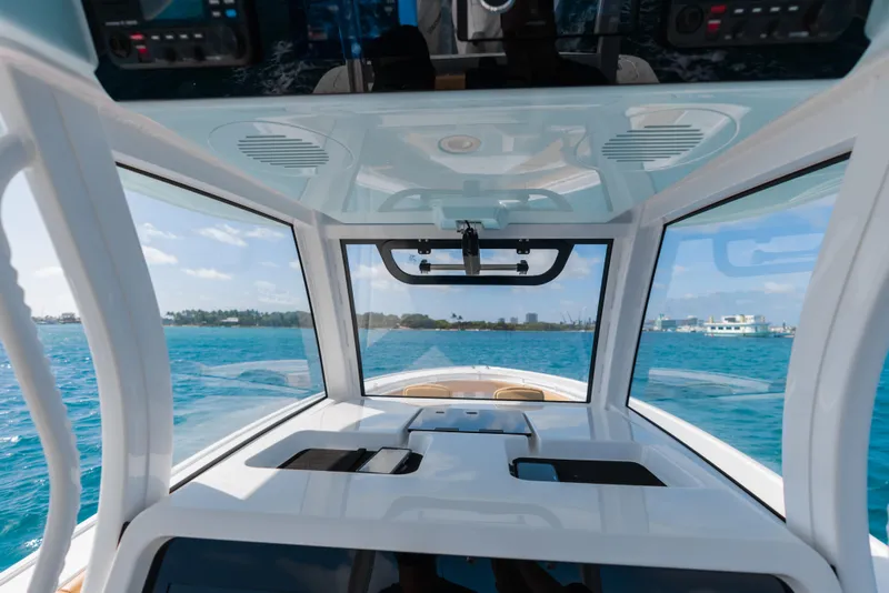 Slide: The Image of 2026 Phenom 34 Center Console boat interior with ocean view. - 5
