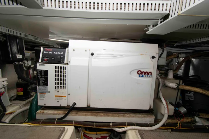 Slide: The Image of Onan marine generator in 2005 Carver 466 Motor Yacht engine room. - 29