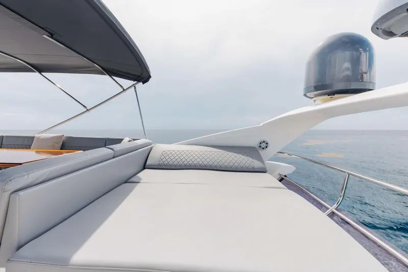 Slide: The Image of Luxurious 2012 Princess 60 yacht deck with ocean view and elegant seating. - 45