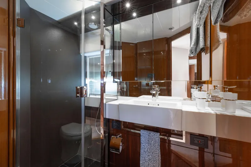 Slide: The Image of Luxurious bathroom interior of 2012 Princess 60 yacht with modern fixtures and elegant design. - 32