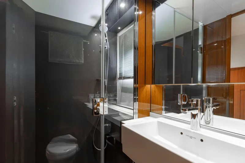 Slide: The Image of Luxurious bathroom interior of 2012 Princess 60 yacht with modern fixtures and sleek design. - 38