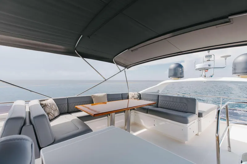 Slide: The Image of Luxurious 2012 Princess 60 yacht with elegant seating and ocean view. - 42
