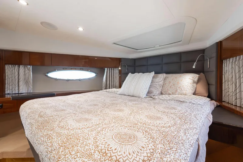 Slide: The Image of Luxurious bedroom interior of 2012 Princess 60 yacht with elegant bedding and modern lighting. - 35