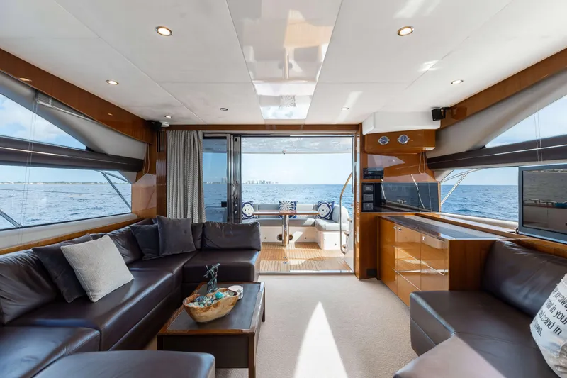 Slide: The Image of Luxurious interior of 2012 Princess 60 yacht with ocean view and elegant furnishings. - 20