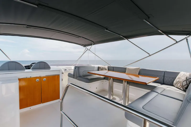 Slide: The Image of Luxurious 2012 Princess 60 yacht interior with elegant seating and ocean view. - 46