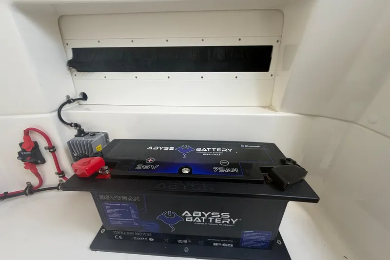 Slide: The Image of Abyss Battery in 2022 Boston Whaler 250 Dauntless boat, 36V 72AH lithium deep cycle. - 49