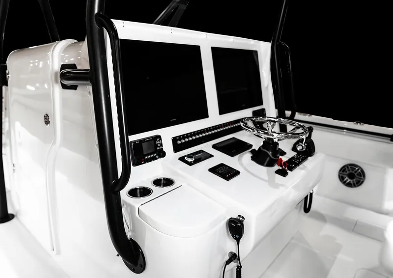 Slide: The Image of Manufacturer Provided Image: Interior view of Contender 44 CB 2026 helm station. - 7