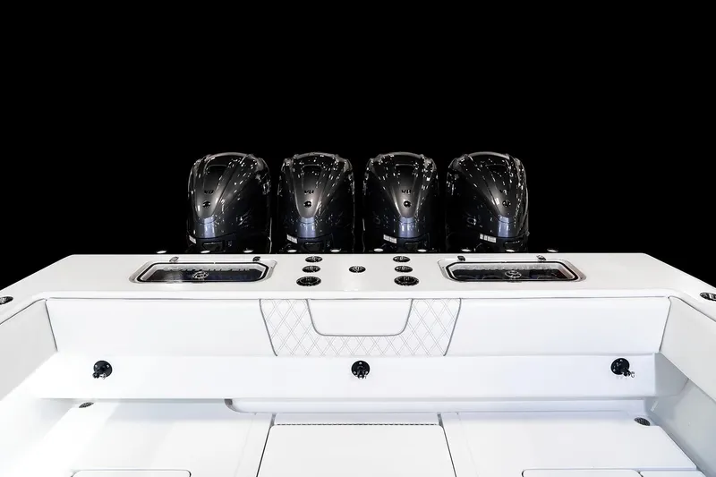 Slide: The Image of Manufacturer Provided Image: 2026 Contender 44 Fisharound boat with four powerful outboard engines. - 7