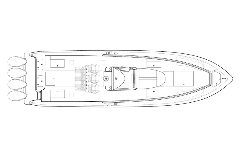 Slide: The Image of Manufacturer Provided Image: Top view line drawing of 2026 Contender 44 ST boat layout. - 17