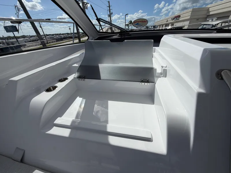 Slide: The Image of The image shows the cockpit of a 2027 Azimut A45 with sleek, modern features. - 34