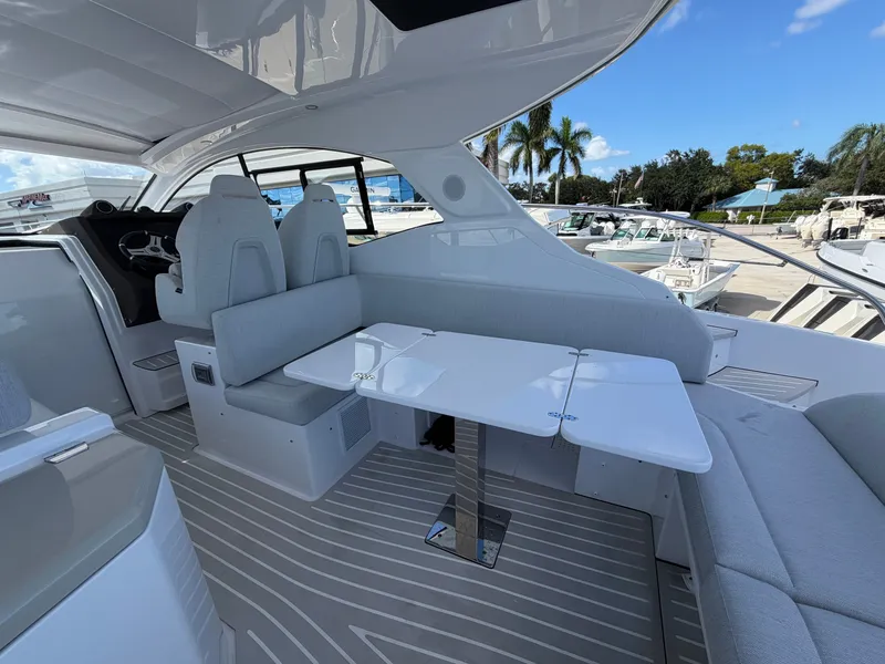 Slide: The Image of The image shows the cockpit of a 2027 Azimut A45 with a sleek, modern design. - 25