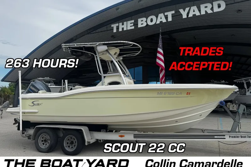 The Image of 2006 Scout 222 Sportfish boat on trailer, 263 hours, trades accepted, displayed at The Boat Yard. - 1